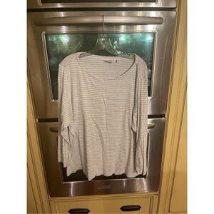 Vineyard Vines boatneck tee, women’s 3x, tan and white stripe